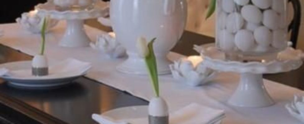 White Easter Tablesetting
