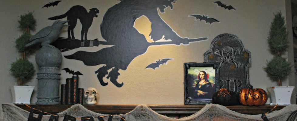 Halloween Fireplace Mantel